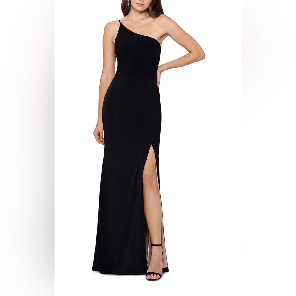 Xscape One Shoulder Ity with Color Lining Size 14